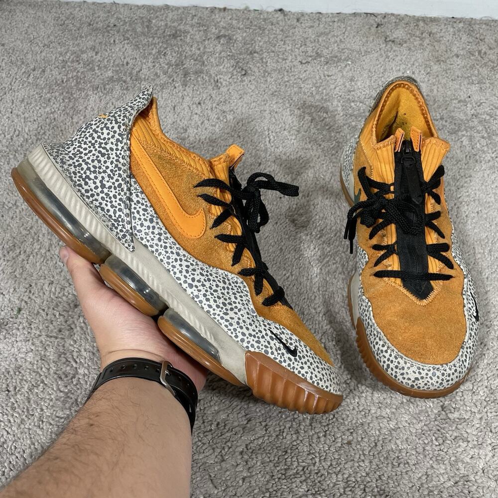Nike LeBron 16 Low Safari Atmos Mens Size 11 Orange Peel CD9471-800